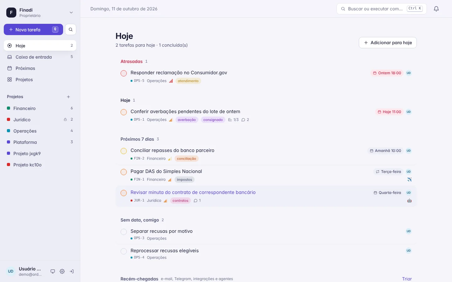 Abra o Ordo e saiba o que fazer primeiro.